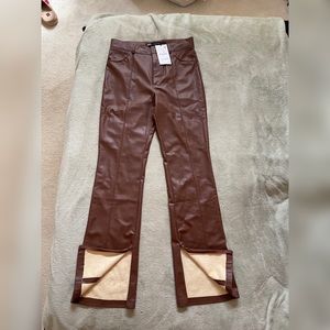 Brown leather pants from Zara! NEVER WORN!